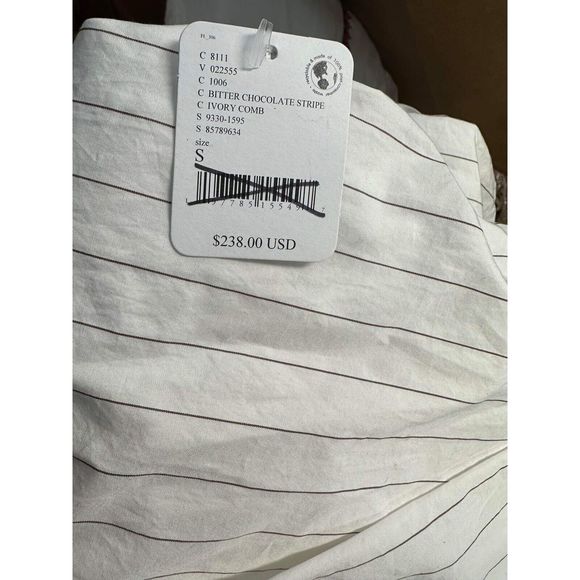 NWT CITIZENS of Humanity Cocoon Shirt In Bitter Chocolate Stripe Size Small Top - Picture 11 of 12